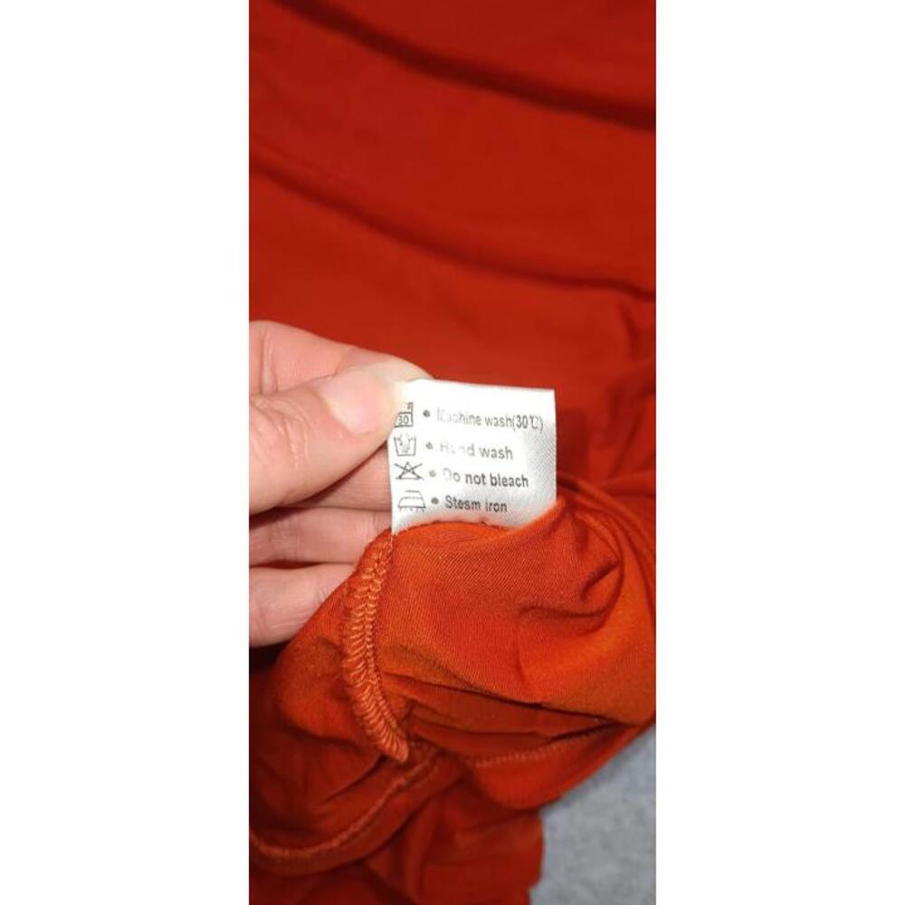 NWT! Merokeety One Sleeved Dress Size M Burnt Orange Color Beautiful Casual Mesh - Picture 9 of 10
